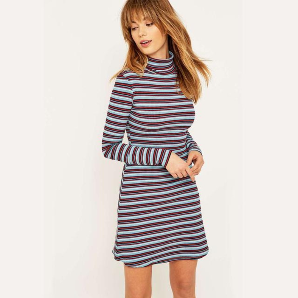BDG Kaylyn Ribbed Turtleneck Dress by Urban Outfitters